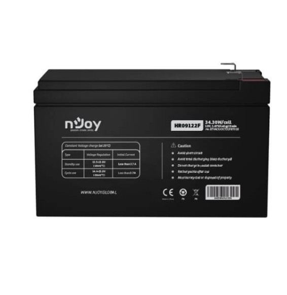 Batterie VRLA AGM nJoy haute décharge 34.30W/cell T2 (BTVACIUOCTD2FBT)