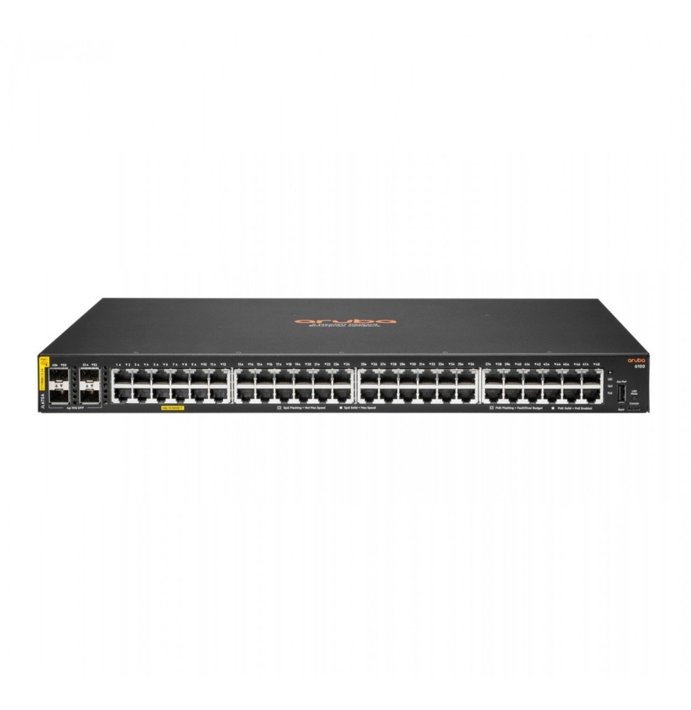 Switch Administrable 48-Ports Classe4 PoE 370W 4SFP+ HPE-6100-JL675A