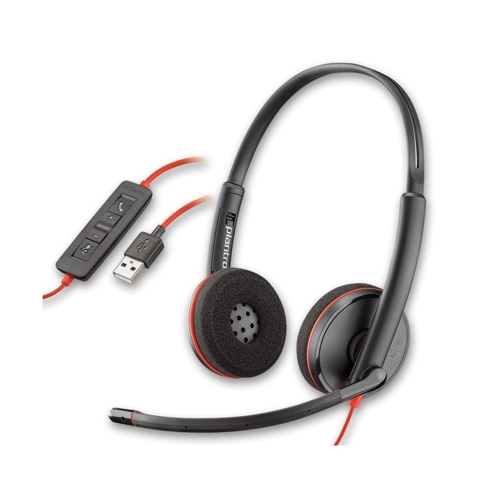 Micro casque filaire Plantronics BLACKWIRE C3220 USB-6 (209745-201)