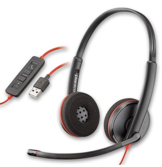 Micro casque filaire Plantronics BLACKWIRE C3220 USB-6 (209745-201)