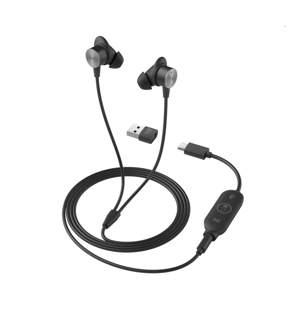 Écouteurs Filaire Logitech ZONE-WIRED-EARBUDS (LOGITECH-ZONE-WIRED-EARBUDS)
