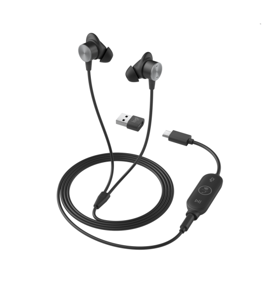 Écouteurs Filaire Logitech ZONE-WIRED-EARBUDS (LOGITECH-ZONE-WIRED-EARBUDS)