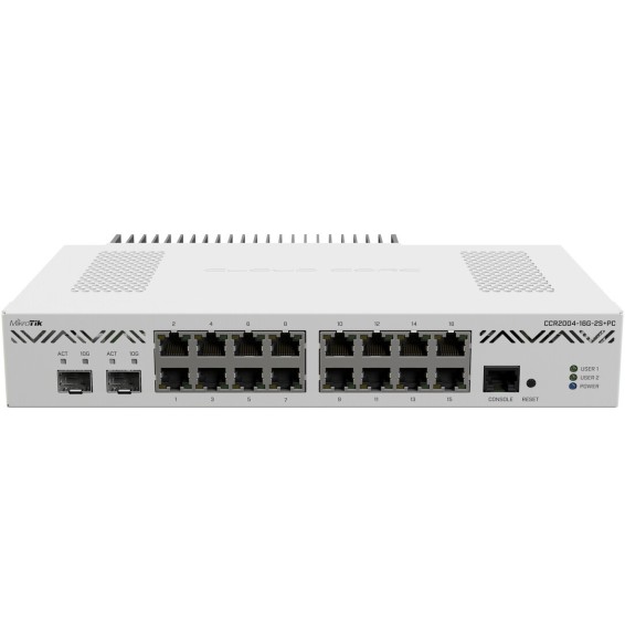 Routeur Gigabit 16 ports + 2 SFP+ MikroTik (CCR2004-16G-2S+PC)