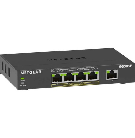 Switch 5Ports Gigabit PoE 63W Netgear Netgear GS305P (GS305P)
