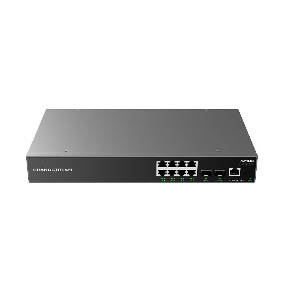 Switch Administrable Niveau 2+ 8Portes Gigabit 2SFP Grandstream GWN7801 (GWN7801)