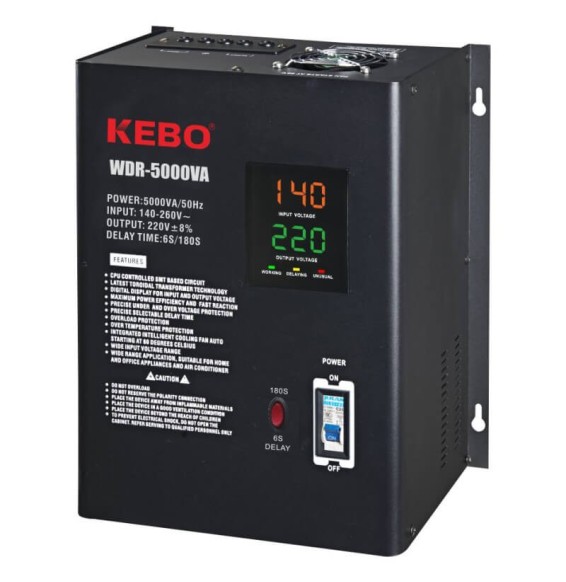 Stabilisateur de tension 1800W 220V Kebo WDR-3000VA (KEBO-WDR-3000VA)