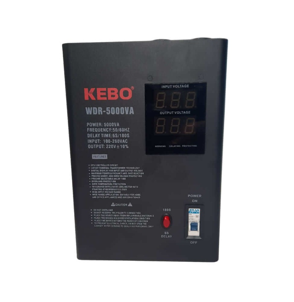 Stabilisateur de tension 3000W 220V Kebo WDR-5000VA (KEBO-WDR-5000VA)
