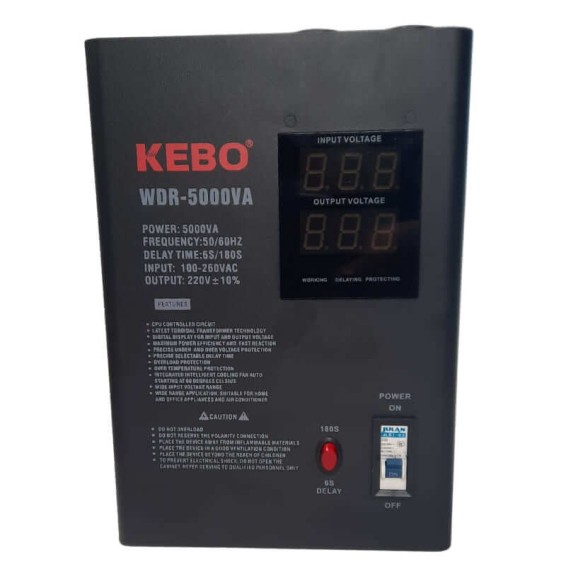 Stabilisateur de tension 3000W 220V Kebo WDR-5000VA (KEBO-WDR-5000VA)