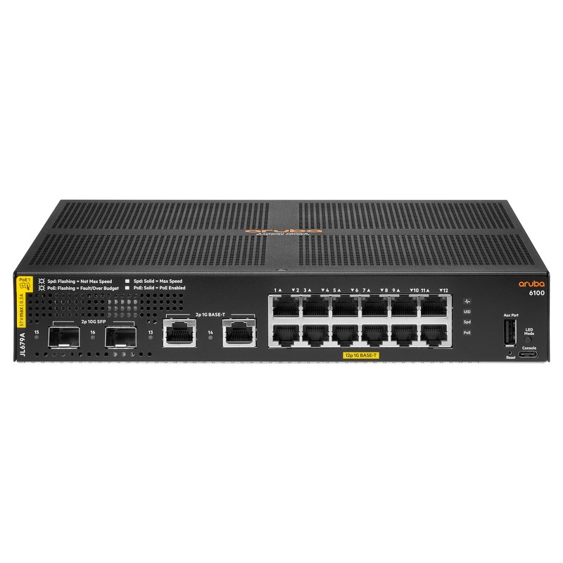 Switch Aruba CX 6100 12G   2SFP+JL725A PoE+ 12 ports