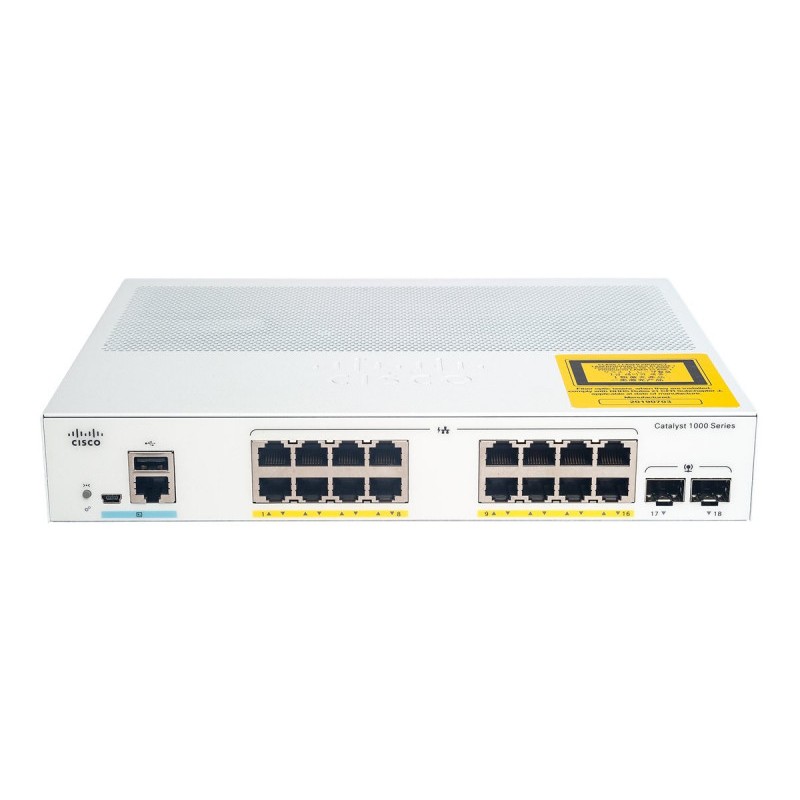 Switch Cisco Catalyst 1000 16 GigE  C1000-16P-2G-L PoE+ 16 ports