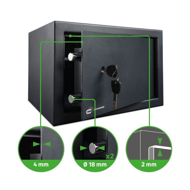Coffre fort documents Standers SFT‑20KBL2 (≈9 L) mécanique